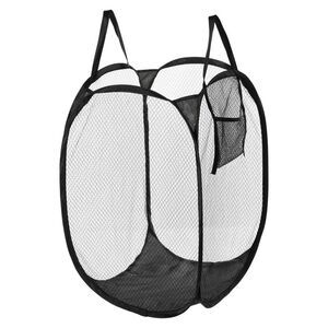 1 Pc 50L Folding Laundry Basket Durable Folding Hamper for Bathroom Black